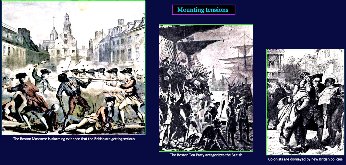 Boston Massacre, Tea Party, 1770s
